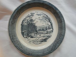 Royal China Currier And Ives 10 " Pie Plate,  Getting Ice