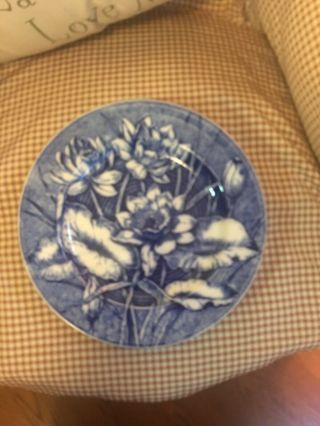 Wedgwood,  England,  Water - Lilly Lily Blue Transferware,  Dinner Plate,  10 1/4 "