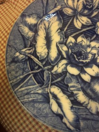 Wedgwood,  England,  WATER - LILLY LILY Blue Transferware,  Dinner Plate,  10 1/4 