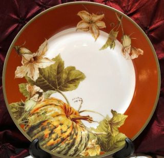 2 Left 10 Off 1 Williams Sonoma Botanical Pumpkin Rim Dinner Plate