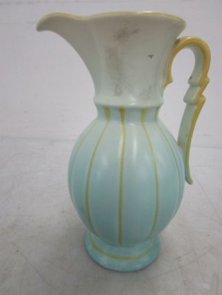 Vintage Stangl Mcm Pottery Green And Yellow Hand Painted 7 Inch Pitcher 8172