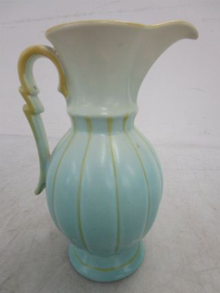 Vintage Stangl MCM Pottery Green and Yellow Hand Painted 7 Inch Pitcher 8172 3