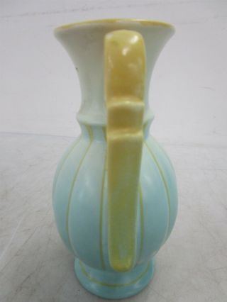 Vintage Stangl MCM Pottery Green and Yellow Hand Painted 7 Inch Pitcher 8172 4