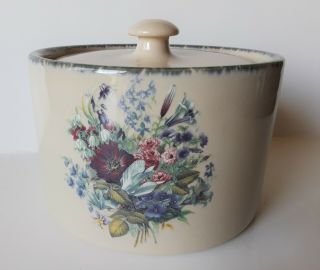 Home And Garden Party Butter Or Cheese Crock - Floral Pattern - 2004