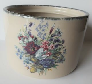 Home and Garden Party butter or cheese crock - floral pattern - 2004 2
