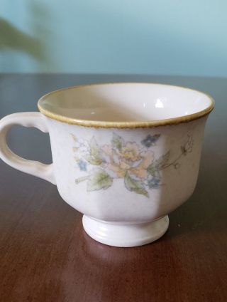 Vintage Mikasa Stoneware Set of 8 Cups Mugs Advante Napoli Flower Pattern 2