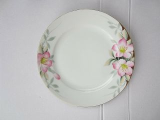Set Of 6 Vintage Noritake " Azatea " Dinner Plates Pink Flowers Hand Painted
