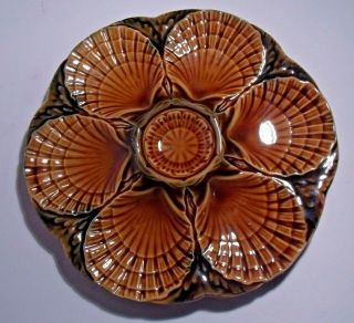 Sarreguemines Majolica Oyster Plate