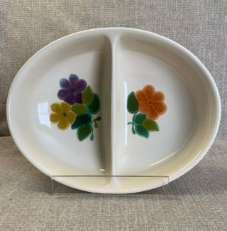 Vintage Franciscan Floral Earthenware 10 - 1/4 " Oval Divided Serving Bowl