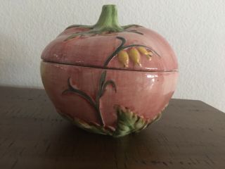 San Marco Nove Ceramic Tomato Bowl W/lid Made In Italy