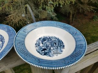 VINTAGE CURRIER & IVES PLATE 11.  25 INCH DIAMETER AND SERVING VEGGIE BOWL 9 INCH 3