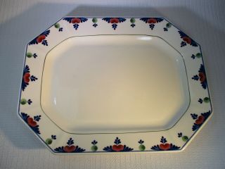 Adams English Ironstone Veruschka 14 " Platter 8 - Sided White/floral Retired