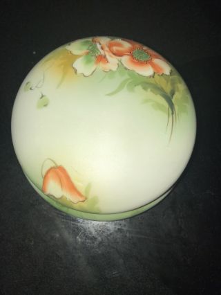 Vintage 6 " Nippon Hand Painted Porcelain Powder Box Jar Bowl