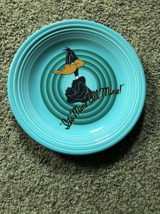 Fiesta Ware Looney Tunes Daffy Duck Turquoise Green Dinner Plate 10.  5 "