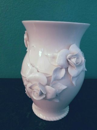 Godinger Antique Reflections Porcelain Vase With Appliqued Roses.