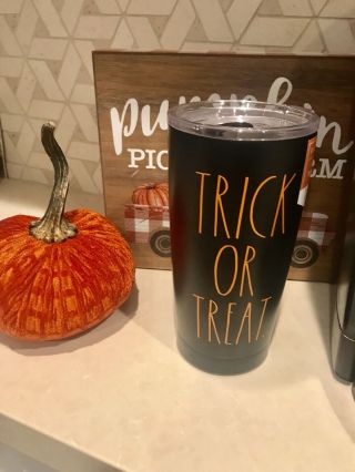 Rae Dunn Halloween Insulated Tumbler Trick Or Treat Black