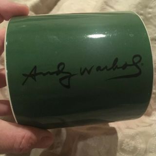 Andy Warhol Campbell ' s Tomato Soup Cans Coffee Mug,  Art by Block,  signed,  Green 5