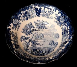6 3/8 " Blue & White Floral Bowl Royal Worcester 1790 Avon Scenes Palissy England