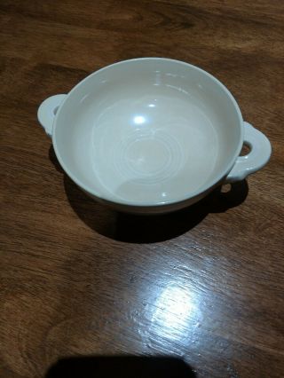 Vintage Hlc Fiesta Ware Ivory Cream Soup Bowl With Handles