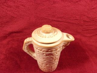 Vintage Frankoma Pottery 7J Mayan - Aztec 2 Cup Teapot in Desert Gold,  Ada Clay 3