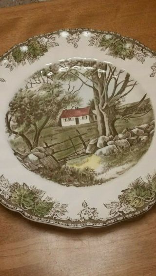 Johnson Brothers 10 1/2 " Dinner Plate Made In England " The Stone Wall "