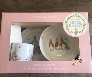 Wedgwood Peter Rabbit 3 Piece Nursery Set: Mug,  Plate,  And Bowl