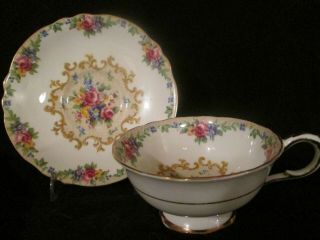 Vintage Paragon England H.  M.  Queen Mary Bone China Tea Cup And Saucer