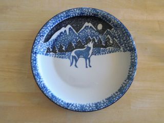 Tienshan Folk Craft Wolf Lg Dinner Plates / Platters 12 " Blue 2 Available