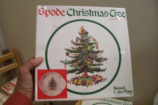 Vintage Spode Christmas Tree Pattern 12 3/4 " Round Cake Plate S3324