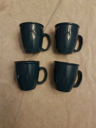 Totally Today Stoneware Blue Set Of 4 Coffee Mugs 4 " Tall