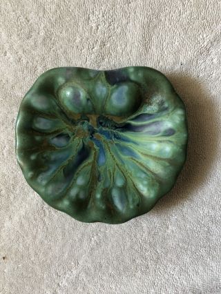 California Pottery Mcm Monterey Jade Soap Dish Ashtray F4 Signed Green Clam