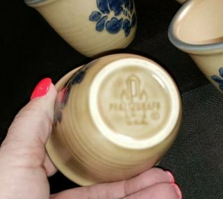 Set Of 4 Vintage Pfaltzgraff Folk Art Stoneware Custard Cups 6 Ounce 2