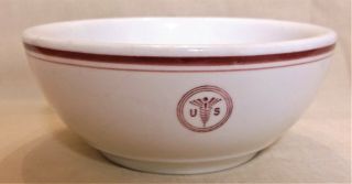 Vintage Walker China Us Army Medical Mess Soup/cereal Bowl,  1951,  5 1/2x2 1/2
