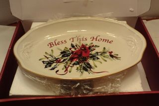 Lenox Winter Greetings Bless This Home Tray