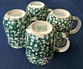 (4) Folk Craft Tienshan MOOSE COUNTRY Coffee Cups Mugs Green Sponge 8 Oz. 3