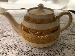 Vintage Sadler Yellow & Gold Teapot - Staffordshire England