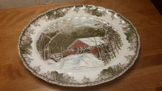 Johnson Brothers 10 1/2 " Dinner Plate Made In England " The Covered Bridge "