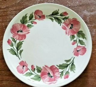 Vtg Shenandoah Ware Paden City Pottery " Pink Poppy " Dinner Plate 9 1/4 " D