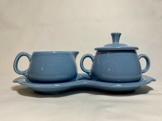 Homer Laughlin China Fiesta Cream And Sugar Set In Periwinkle (retired Color)