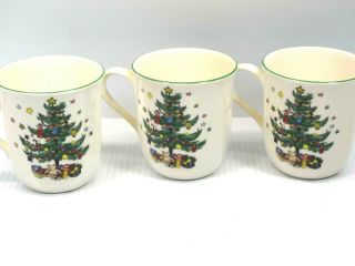 Nikko Happy Holidays Christmastime Coffee/hot Chocolate Mugs Set Of 3