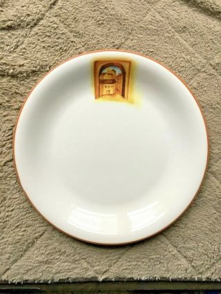 Vintage La Primula Pottery Italy Dinner Plate 10.  5 " Pattern Building In Archway