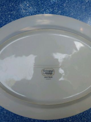 NORITAKE SPECTRUM FINE CHINA WHITE PLATINUM RIM 2983 oval serving platter 3
