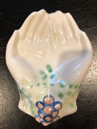 Ma Hadley Tea Bag/soap Dish /trinket Holder Cupped Hands With Berries Motif