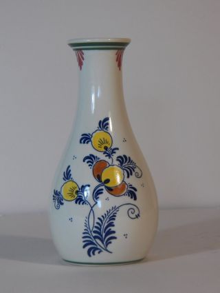 Delft PolyChrome Floral Porcelain Vase Made In Holland Vintage 5