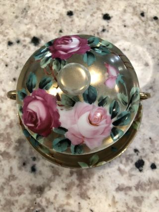 Vintage Hand Painted Sugar Bowl with Lid 3