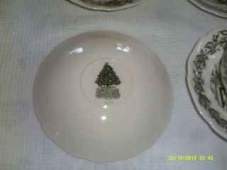 Vintage Johnson Bros Merry Christmas Cup & Saucer,  Tree motif inside cup RARE 4