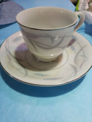 Valmont China Royal Wheat Footed Demitasse Cup & Saucer Set