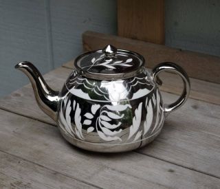 Ceramic Gibsons England Silver/white Staffordshire Collectible Coffeepot