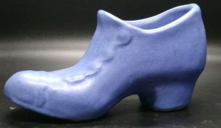 Vintage Rosemeade Dakota Pottery Blue Matte Shoe With Heel