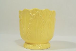 Vtg Bright Yellow Leaf Planter Tulip Flower Pottery Ceramic Lemon Flower Mccoy?